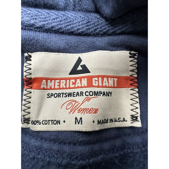 American Giant Hoodie Womens Medium Blue Long Sleeve Zip Up Sweatshirt Adult - Picture 7 of 16